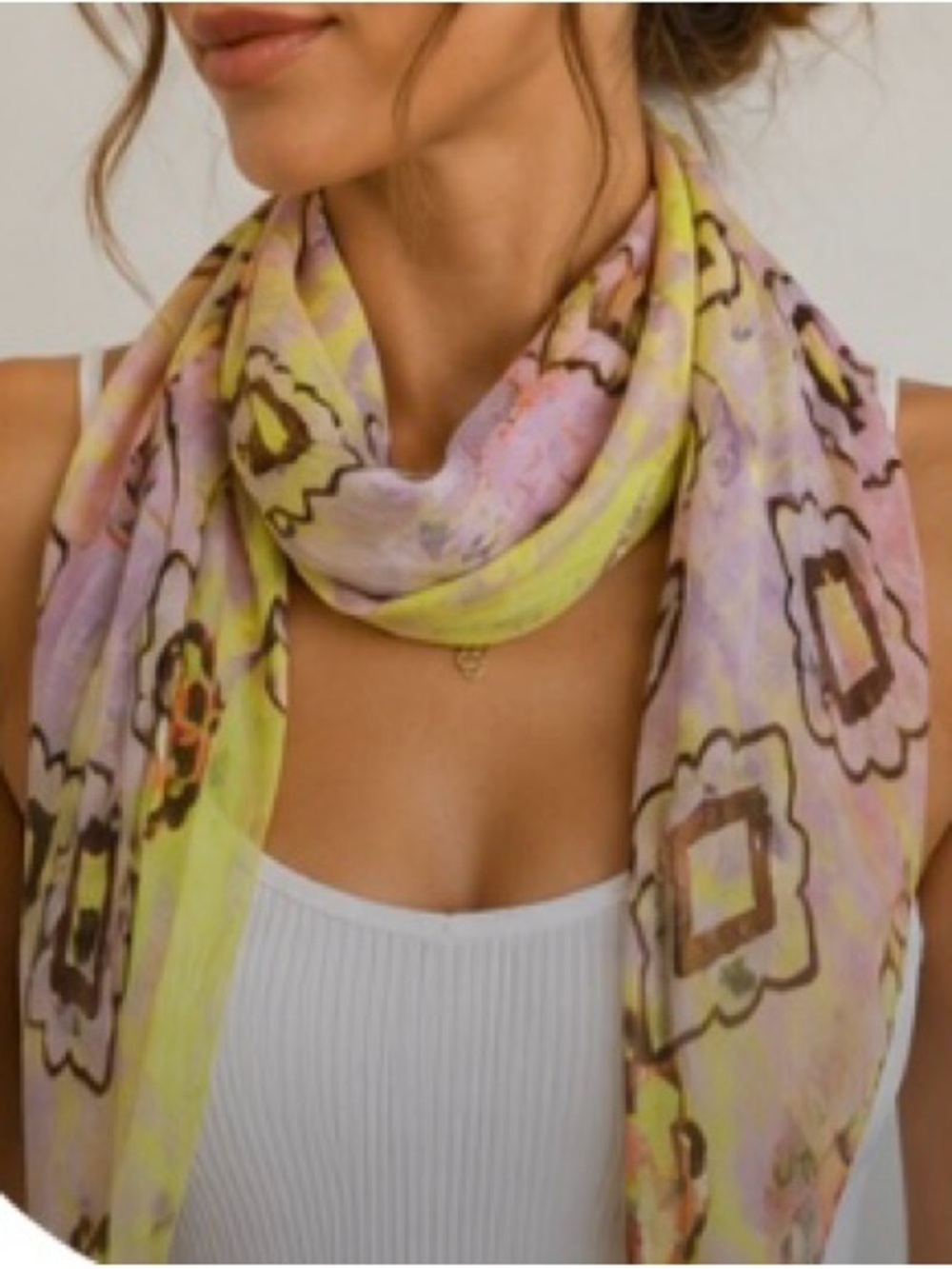 Neon Tribal Aztec Scarf Wrap Shawl Pink Yellow Boho Festival Lightweight Spring